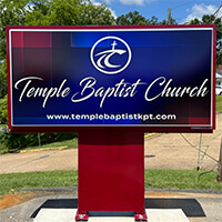 Church Sign for Temple Baptist Church