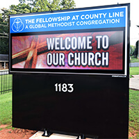 Church Sign for County Line United Methodist Church