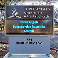 Church Sign for Three Angels Seventh-day Adventist Church