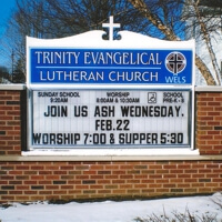 Church Sign for Trinity Evangelical Lutheran Church & School
