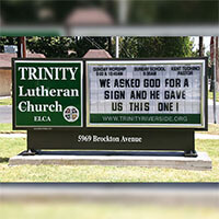 Church Sign for Trinity Lutheran Church