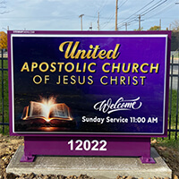 Church Sign for United Apostolic Church of Jesus Christ