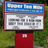 Church Sign for Upper Ten Mile Presbyterian Church