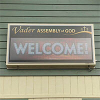 Church Sign for Vader Assembly of God