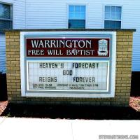 Church Sign for Warrington Freewill Baptist Church