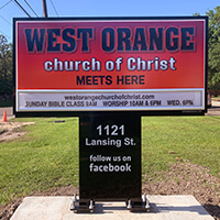 Church Sign for West Orange Church of Christ