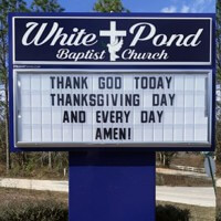 Church Sign for White Pond Baptist Church
