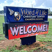 Church Sign for Word of Life Christian Center