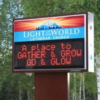 Church Sign for Light of the World Lutheran Church
