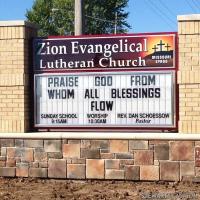 Church Sign for Zion Lutheran Church