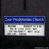 Church Sign for Zoar Presbyterian Church