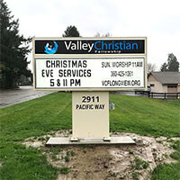 Church Sign for Valley Christian Fellowship - Pacific Way