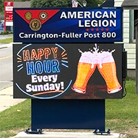 Civic Sign for American Legion Carrington Fuller Post 800