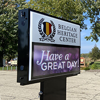 Civic Sign for Belgian Heritage Center