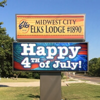 Civic Sign for Midwest City Elks Lodge #1890