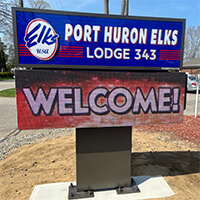 Civic Sign for Port Huron Elks Lodge 343