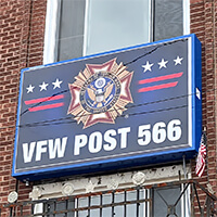 Civic Sign for Veterans of Foreign Wars Post 566