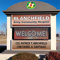 Military Sign for Blanchfield Army Community Hospital