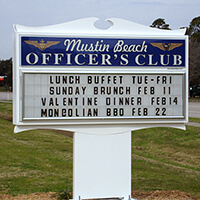 Military Sign for Mustin Beach Officer's Club