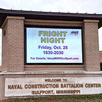 Military Sign for Naval Construction Battalion Center