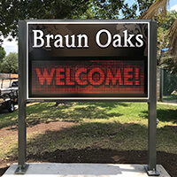 Civic Sign for Braun Oaks Hoa