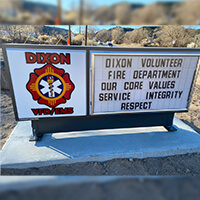 Municipal Sign for Dixon Volunteer Fire Department