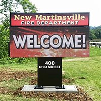 Municipal Sign for New Martinsville Fire Department