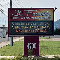 Church Sign for St. Francis of Assisi Parish and Community Center