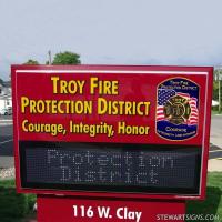 Municipal Sign for Troy Fire Protection District