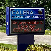School Sign for Calera Elementary School