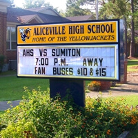 School Sign for Aliceville High School
