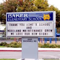 School Sign for Gussie M. Baker Elementary