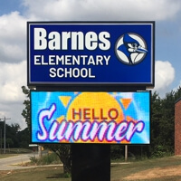 School Sign for Barnes Elementary School