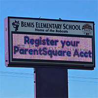 School Sign for Bemis Elementary School