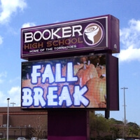School Sign for Booker High School