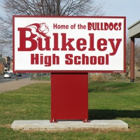 School Sign for Bulkeley High School