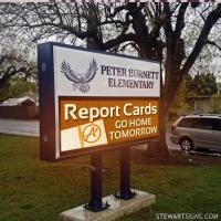 School Sign for Peter Burnett Elementary School