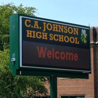 School Sign for C A Johnson Prep Academy