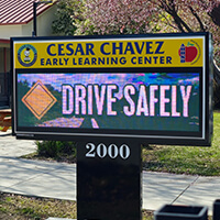School Sign for Cesar Chavez Elementary School