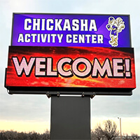 School Sign for Chickasha Activities Center