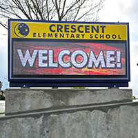 School Sign for Crescent Elementary School