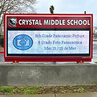 School Sign for Crystal Middle School
