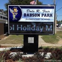 School Sign for Dale R. Fair Babson Park Elementary School