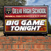 School Sign for Delhi High School