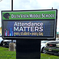 School Sign for Delta Vista Middle School