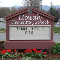 School Sign for Etowah Elementary School