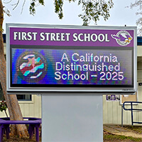 School Sign for First Street School