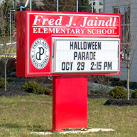 School Sign for Fred J. Jaindl Elementary School