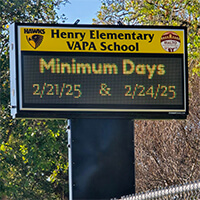 School Sign for Henry Elementary School