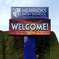 School Sign for Herricks High School